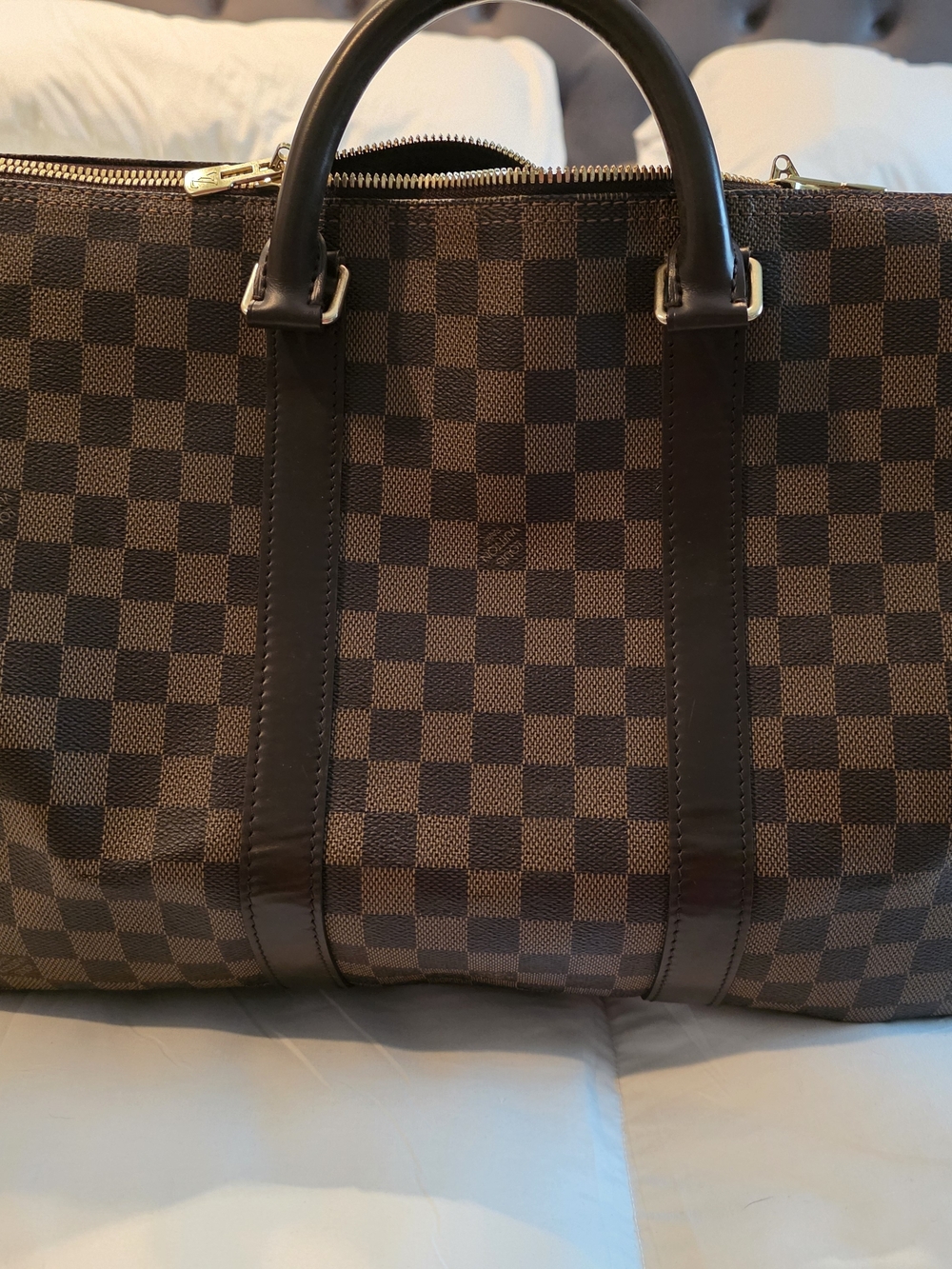 Louis Vuitton Damier Ebene Keepall Travel Bag